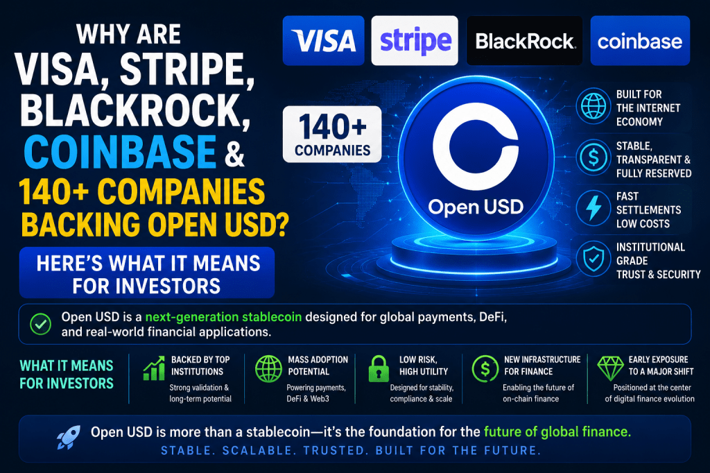 Why Are Visa, Stripe, BlackRock, Coinbase & 140+ Companies Backing Open USD? Here’s What It Means for&nbsp;Investors